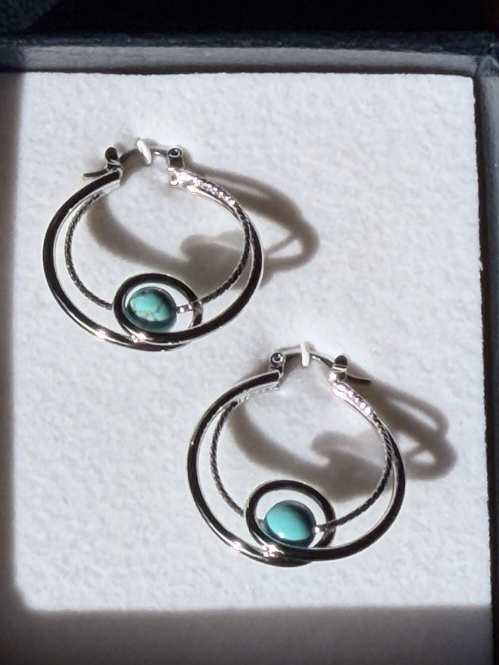 Montana Silversmiths Tangles Turquoise Loop Earrings Western Cowgirl Boho In Box